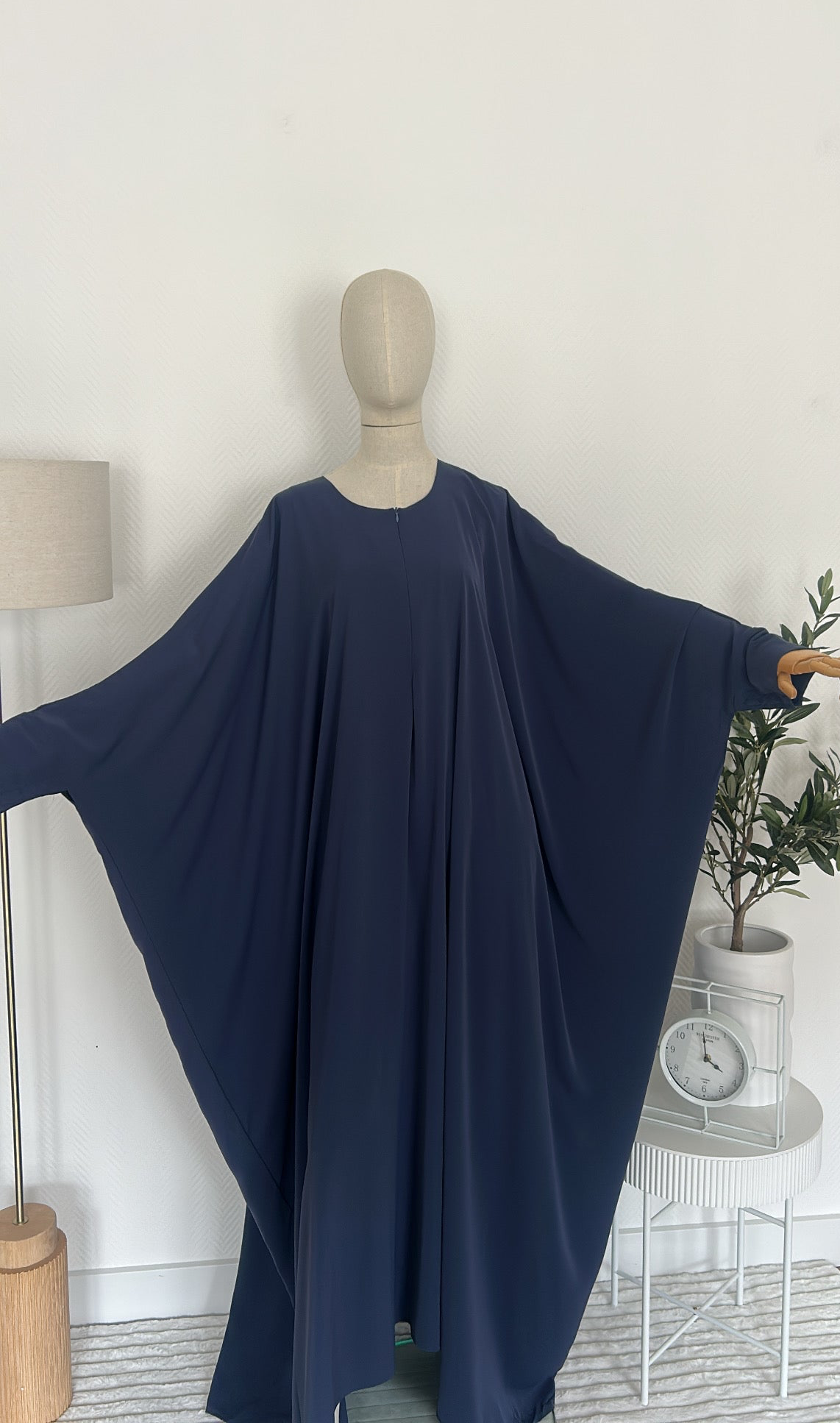 Abaya allaitement bleu