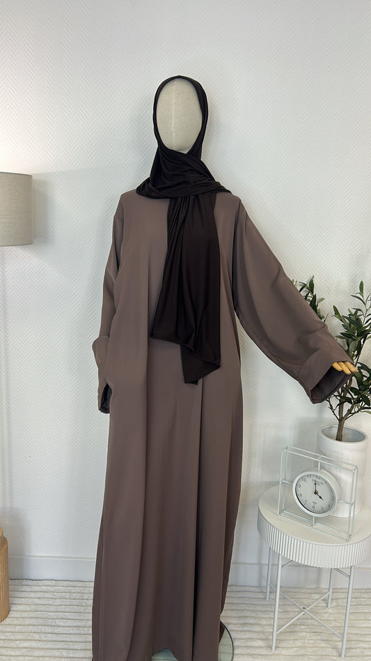 Abaya soie de médiane manches droite